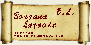 Borjana Lazović vizit kartica